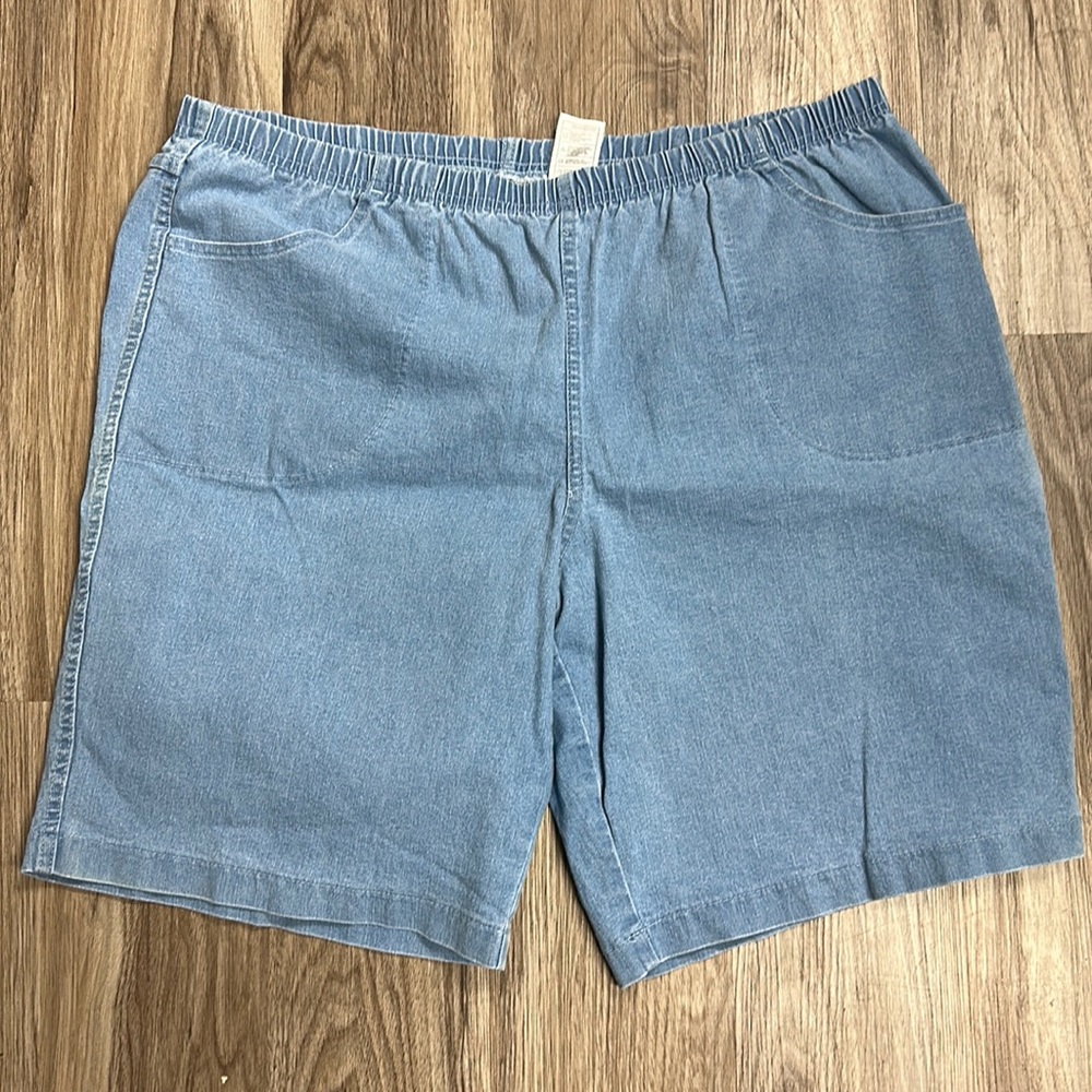 3X Just My Size elastic waist jean shorts